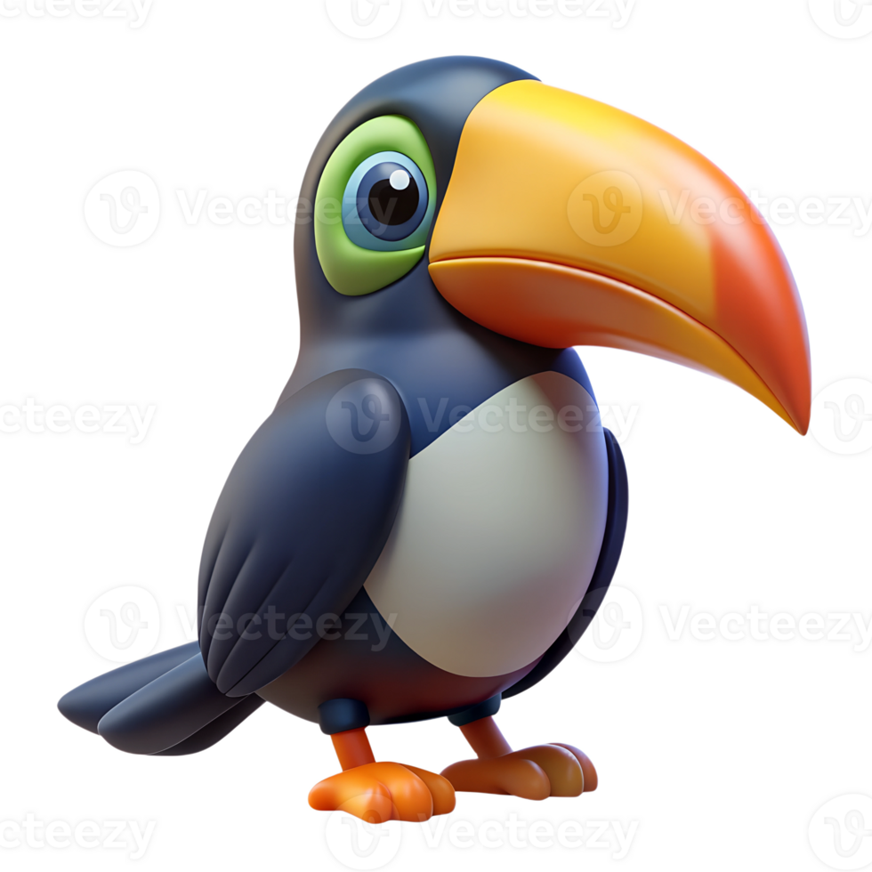 Cartoon toucan bird illustration isolated on the transparent background png