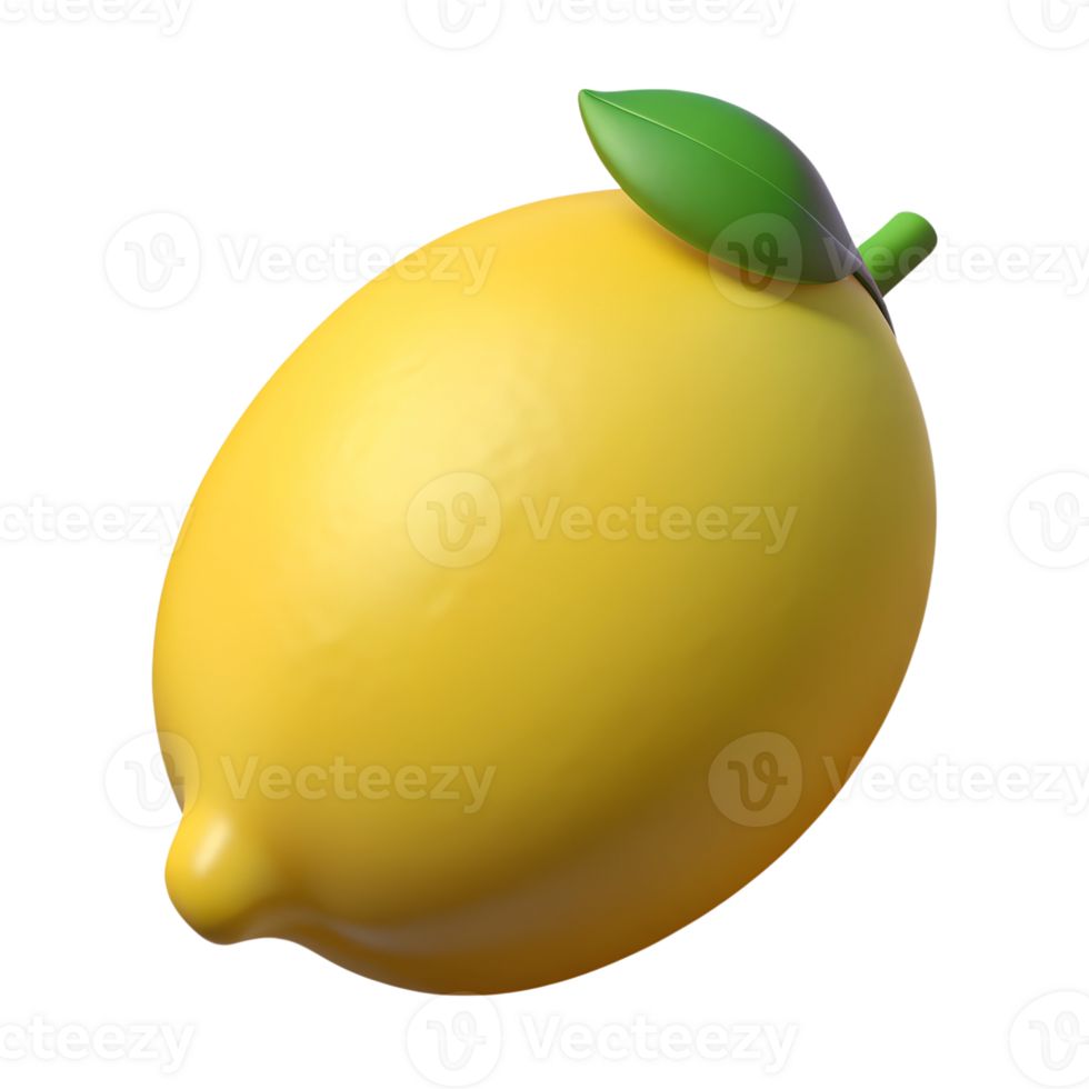 Cartoon lemon fruit illustration isolated on the transparent background png