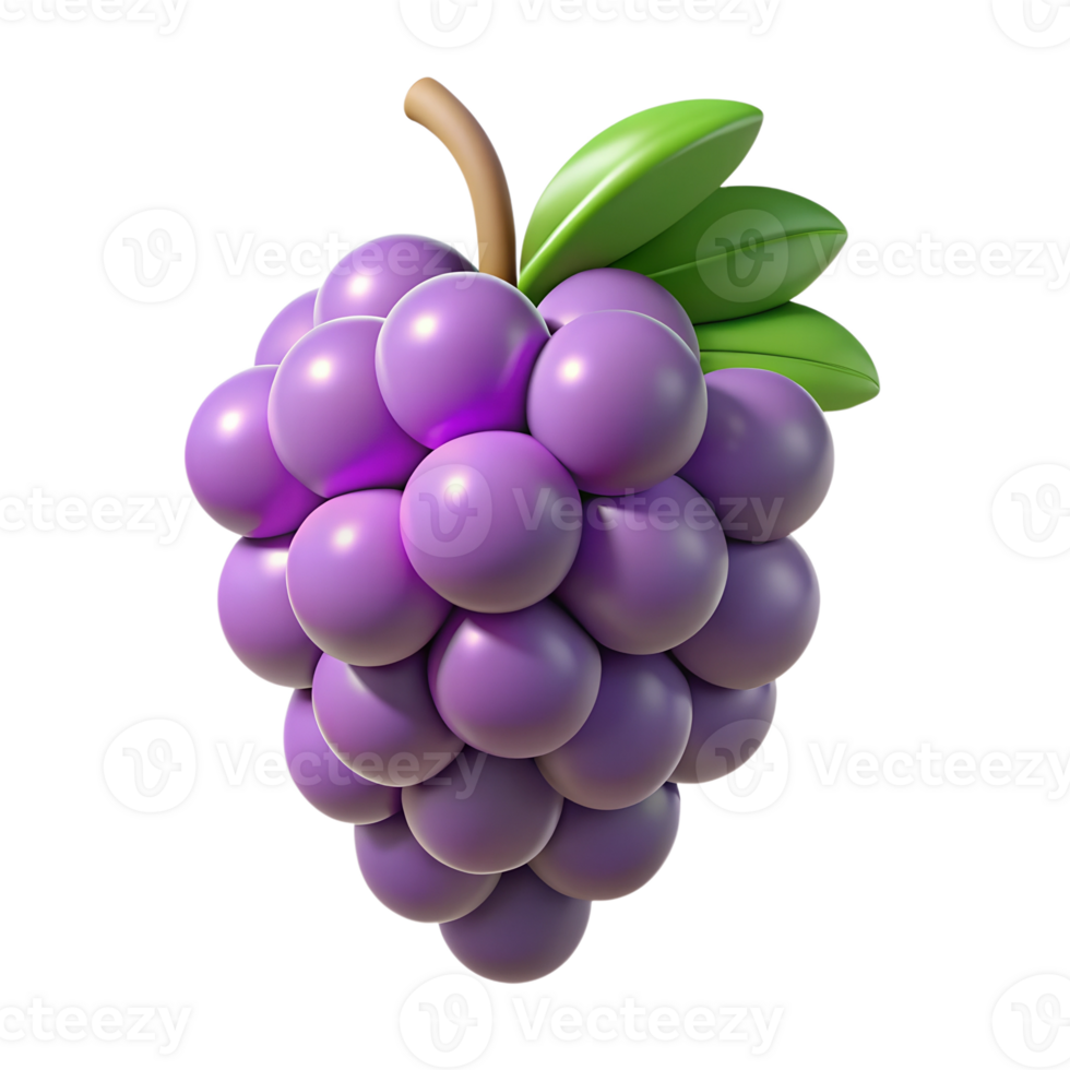Cartoon grape berries illustration isolated on the transparent background png