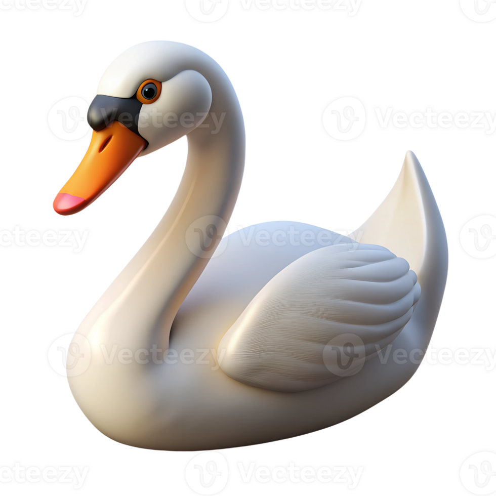 Cartoon swan bird illustration isolated on the transparent background png
