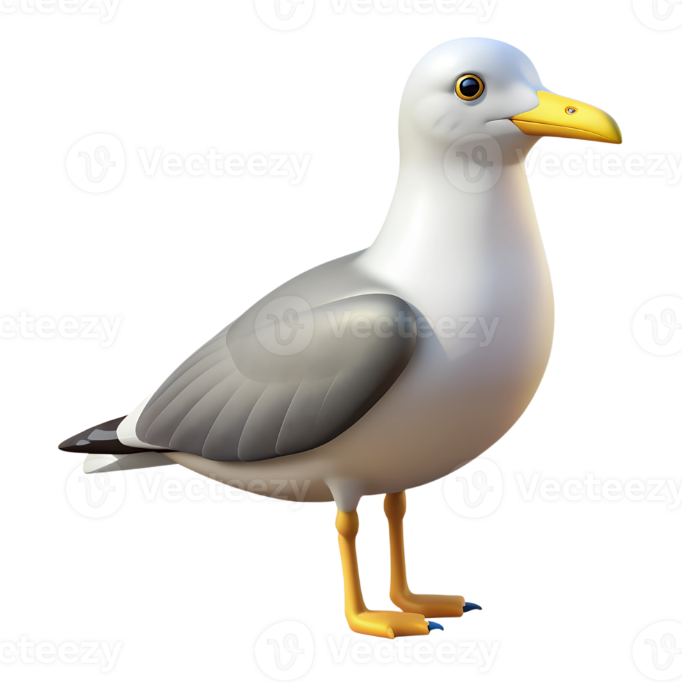 Cartoon seagull bird illustration isolated on the transparent background png