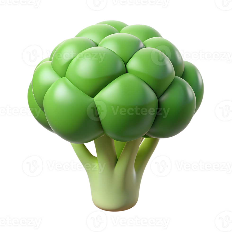 Cartoon broccoli vegetable illustration isolated on the transparent background png
