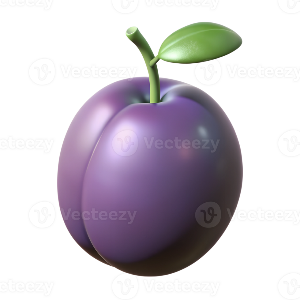 Cartoon plum berry illustration isolated on the transparent background png