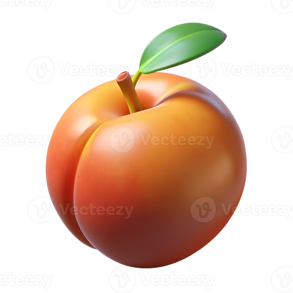 Cartoon peach fruit illustration isolated on the transparent background png