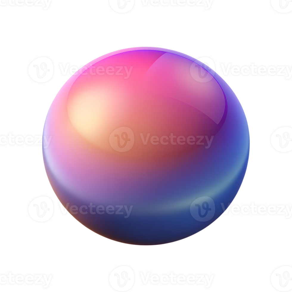 Abstract gradient 3d geometry shape icon isolated on the transparent background png
