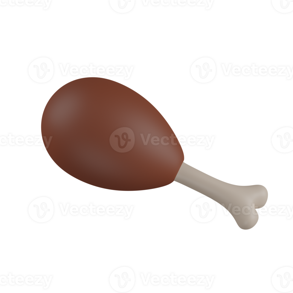 chicken leg 3d icon png