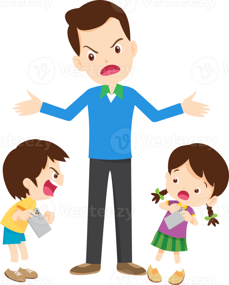 angry kid addicted mobile phone png
