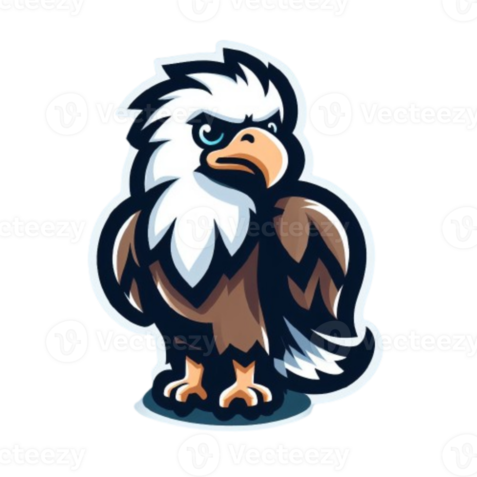 Cute Eagle Mascot Cartoon Illustration. Cute Eagle cartoon character, funny bird mascot png