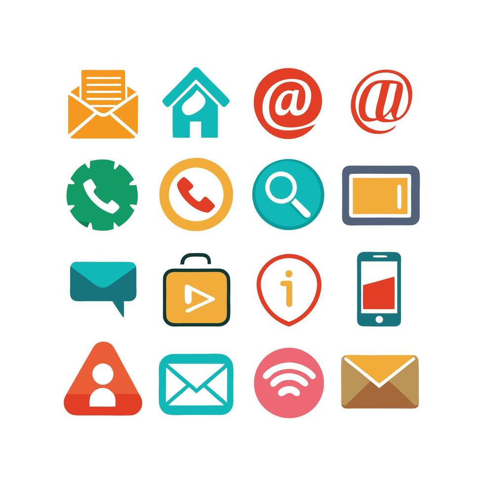 Contact Icon Set Collection Illustration vector
