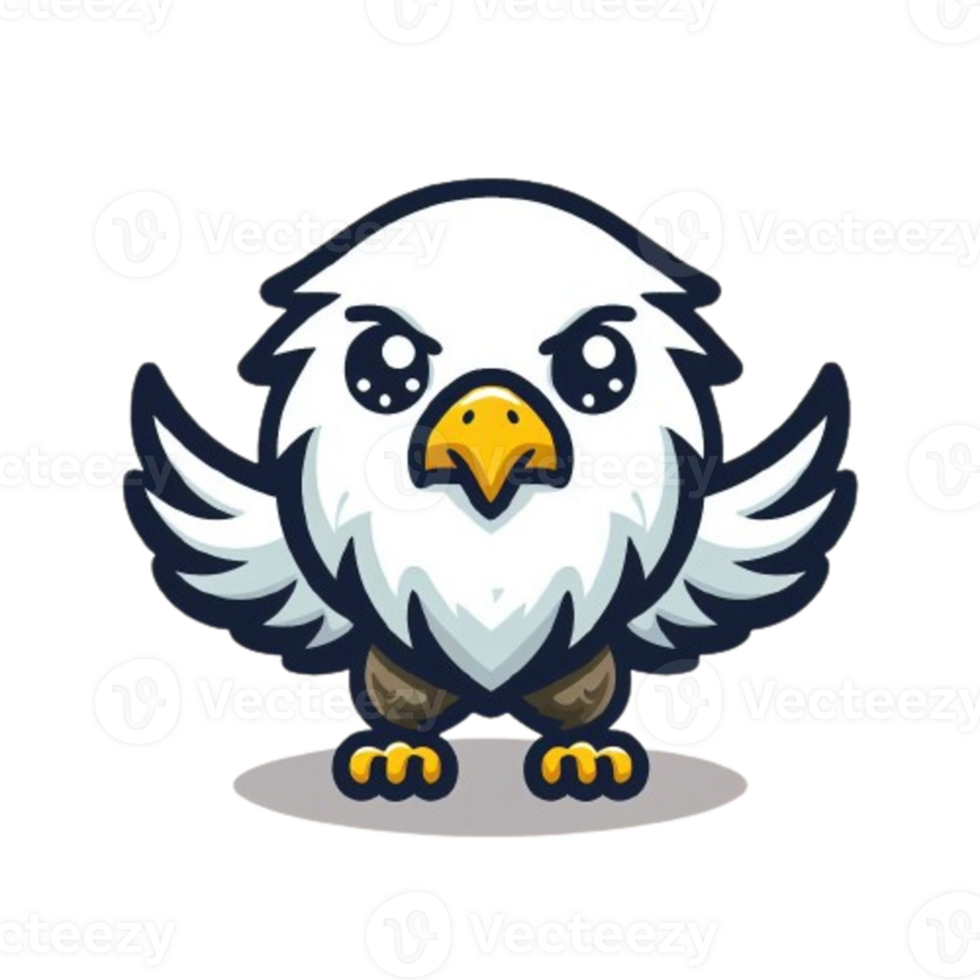 Cute Eagle Mascot Cartoon Illustration. Cute Eagle cartoon character, funny bird mascot png