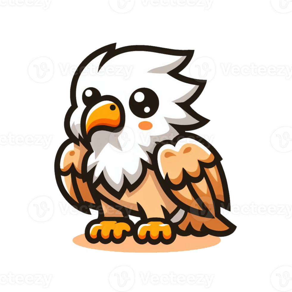 Cute Eagle Mascot Cartoon Illustration. Cute Eagle cartoon character, funny bird mascot png