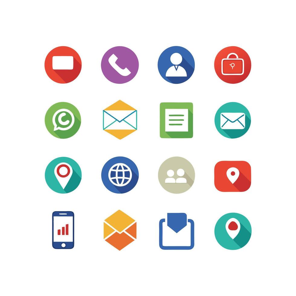 Contact Icon Set Collection Illustration vector