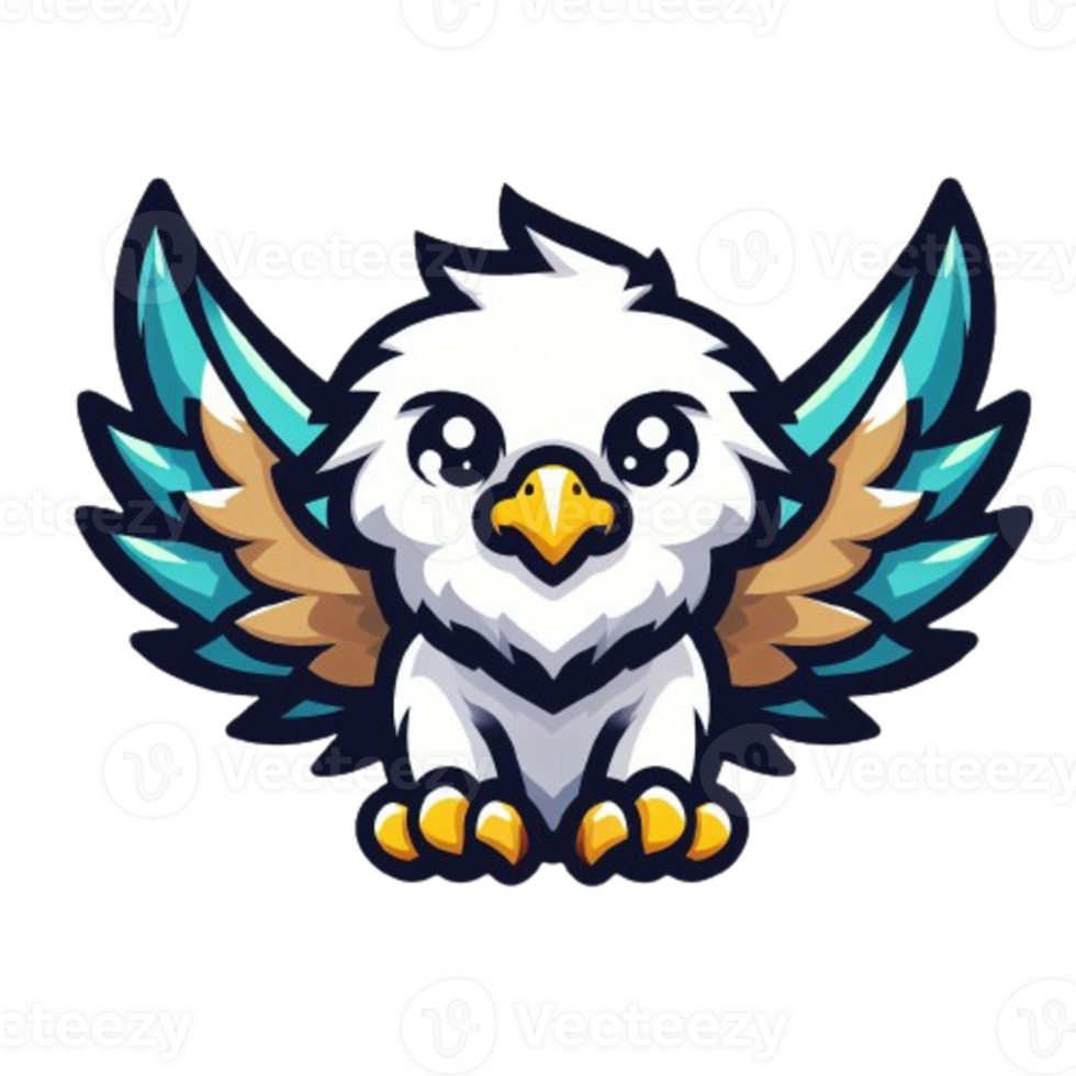 Cute Eagle Mascot Cartoon Illustration. Cute Eagle cartoon character, funny bird mascot png
