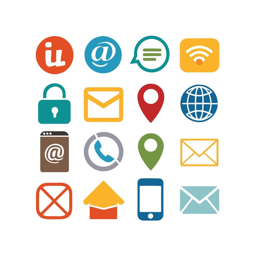 Contact Icon Set Collection Illustration vector