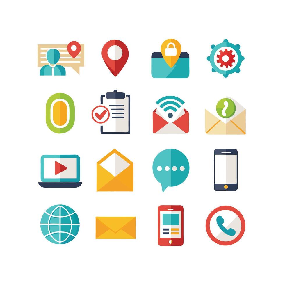 Contact Icon Set Collection Illustration vector