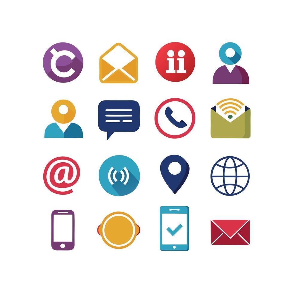 Contact Icon Set Collection Illustration vector