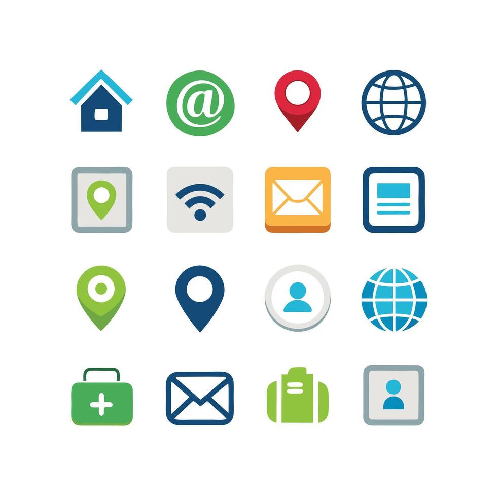 Contact Icon Set Collection Illustration vector