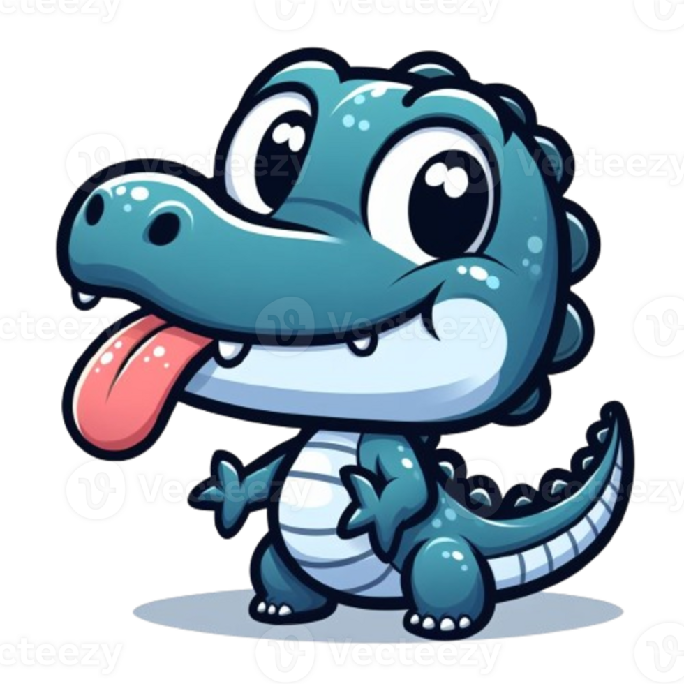 Cute Aligator Mascot Cartoon Illustration png