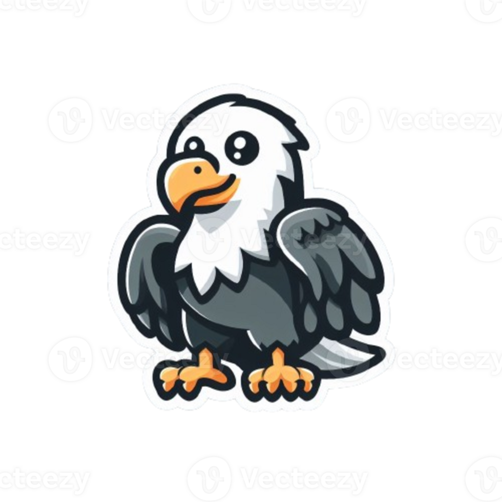 Cute Eagle Mascot Cartoon Illustration. Cute Eagle cartoon character, funny bird mascot png