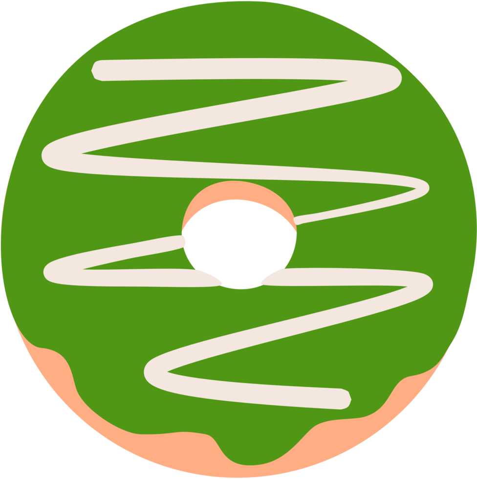 Donuts with green tea glaze and topping png