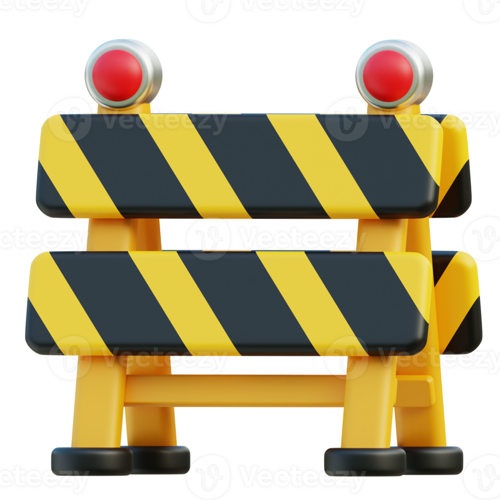 Construction barrier 3D icon png