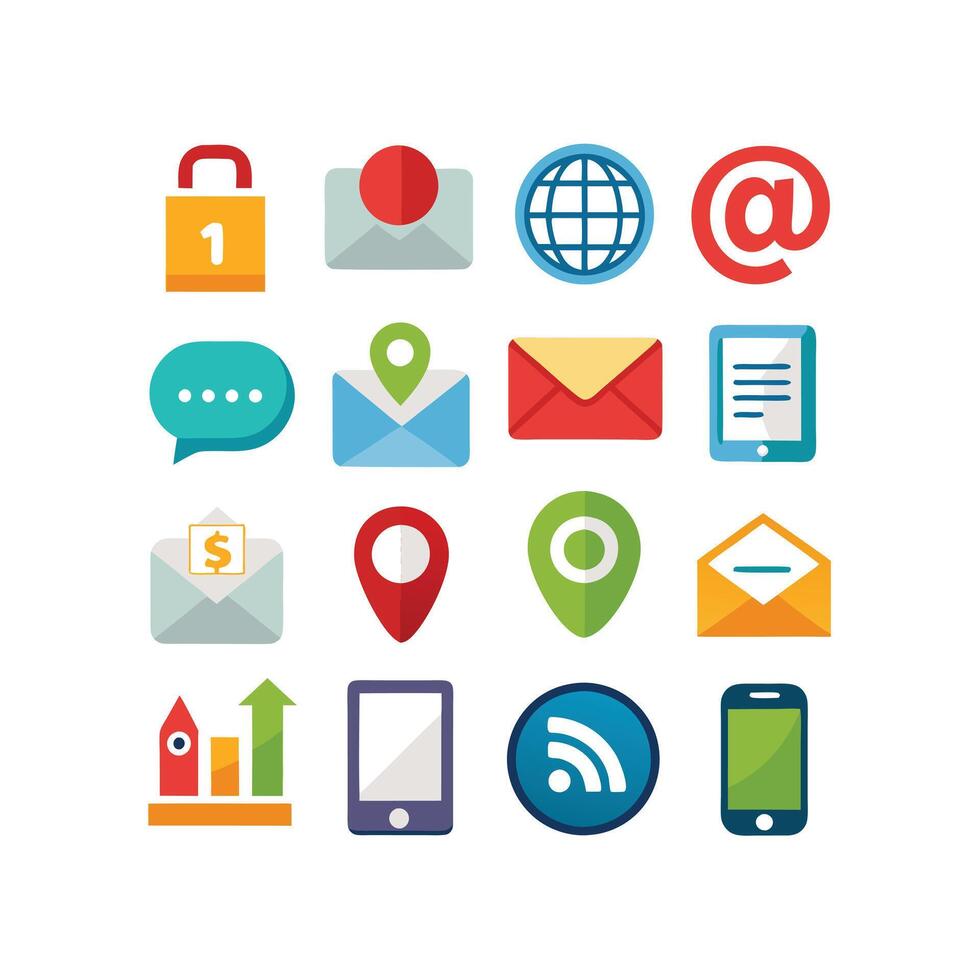 Contact Icon Set Collection Illustration vector