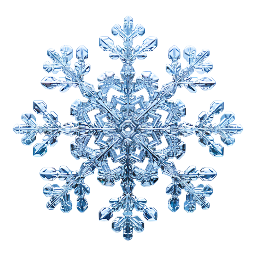 Delicate snowflake with intricate ice patterns png