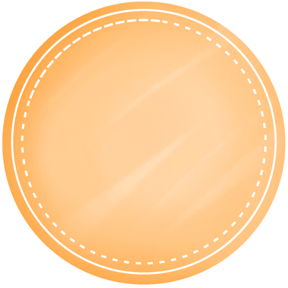minimal cute orange circle label png