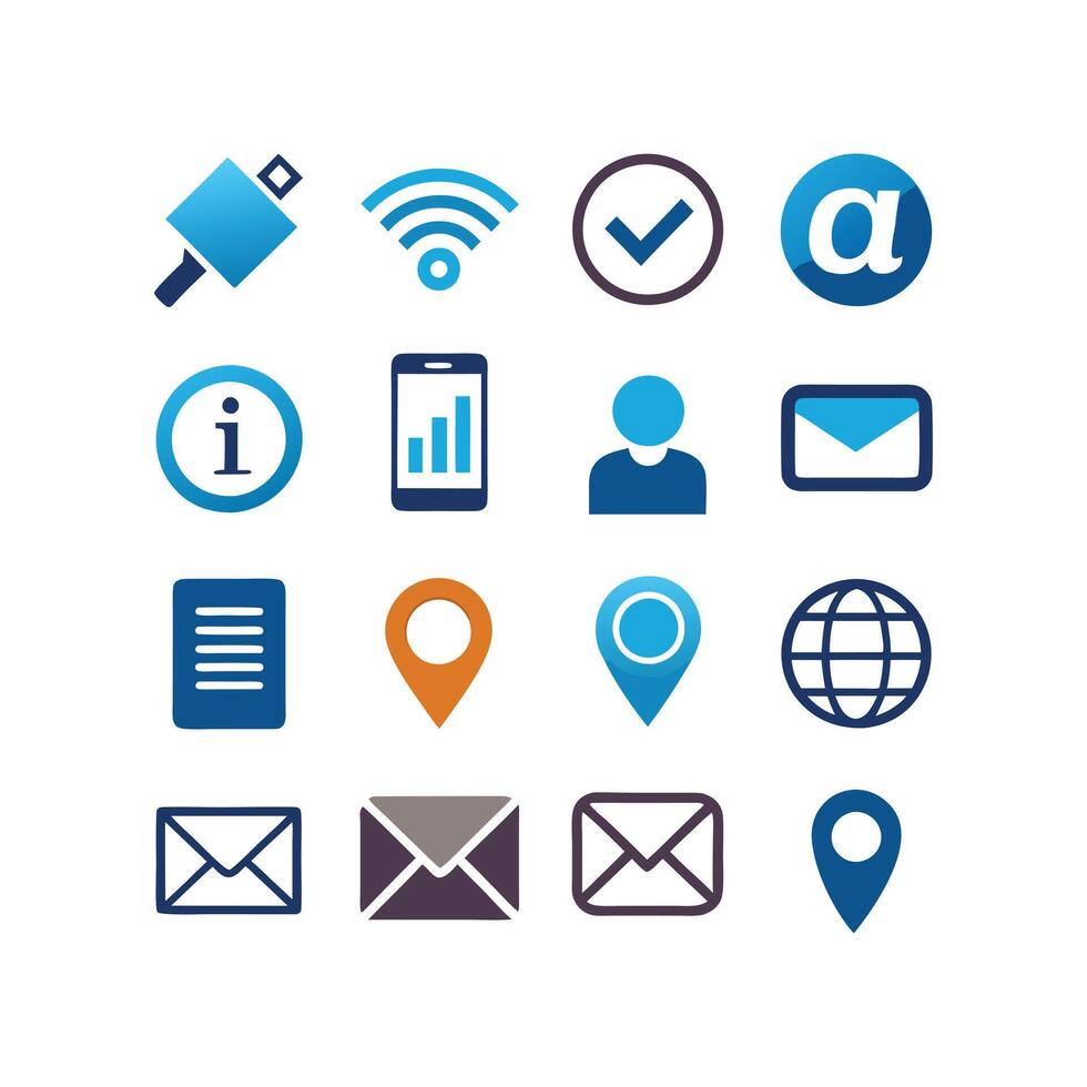 Contact Icon Set Collection Illustration vector