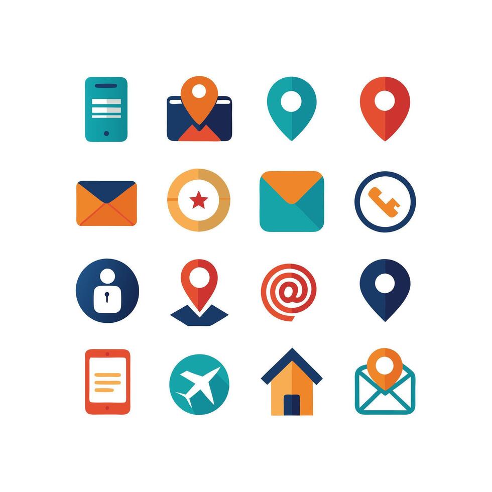 Contact Icon Set Collection Illustration vector