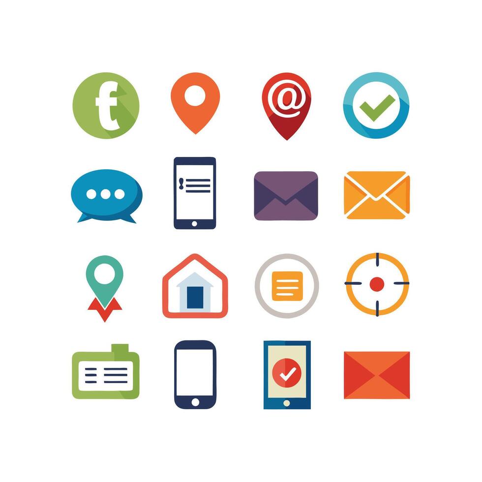 Contact Icon Set Collection Illustration vector