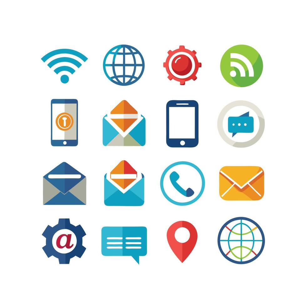 Contact Icon Set Collection Illustration vector