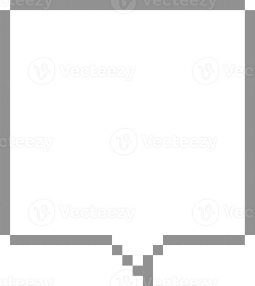 8 bits retro juego píxel habla burbuja globo icono pegatina memorándum palabra clave planificador texto caja bandera png