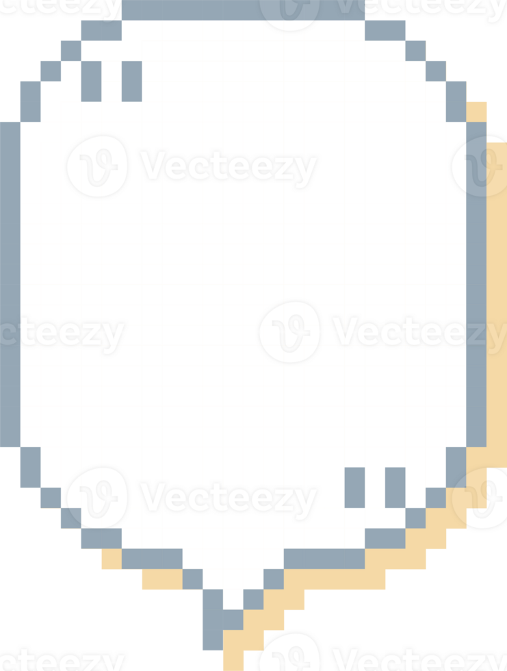 8bit retro game pixel speech bubble balloon with quotation marks, icon sticker memo keyword planner text box banner png