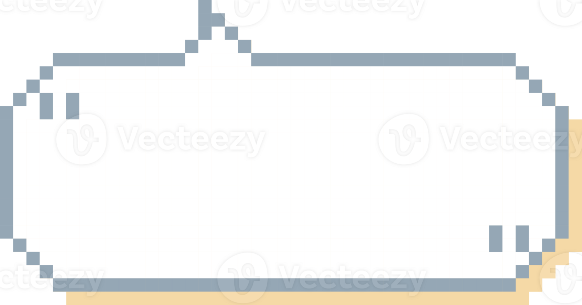 8bit retro game pixel speech bubble balloon with quotation marks, icon sticker memo keyword planner text box banner png