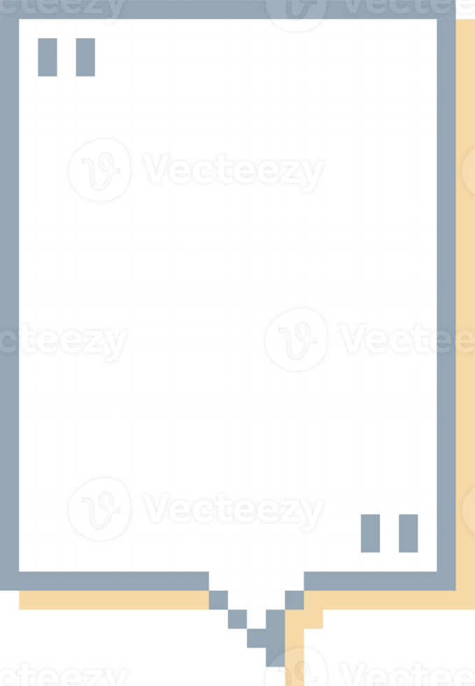 8bit retro game pixel speech bubble balloon with quotation marks, icon sticker memo keyword planner text box banner png