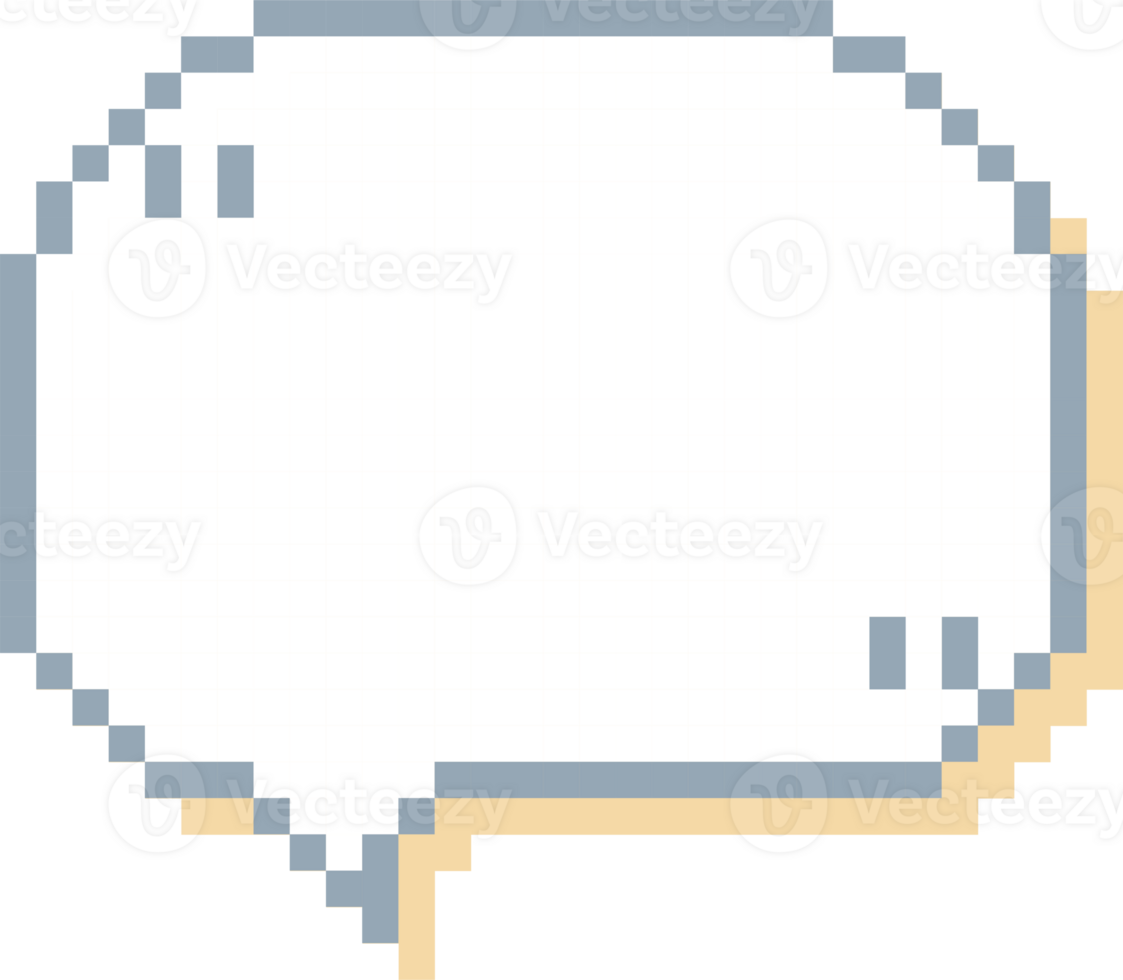 8bit retro game pixel speech bubble balloon with quotation marks, icon sticker memo keyword planner text box banner png