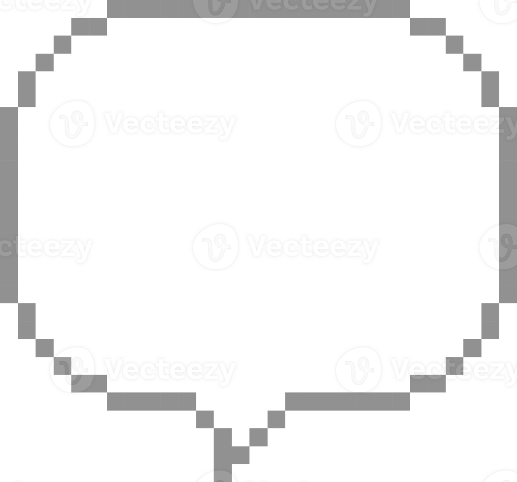 8bit retro game pixel speech bubble balloon icon sticker memo keyword planner text box banner png