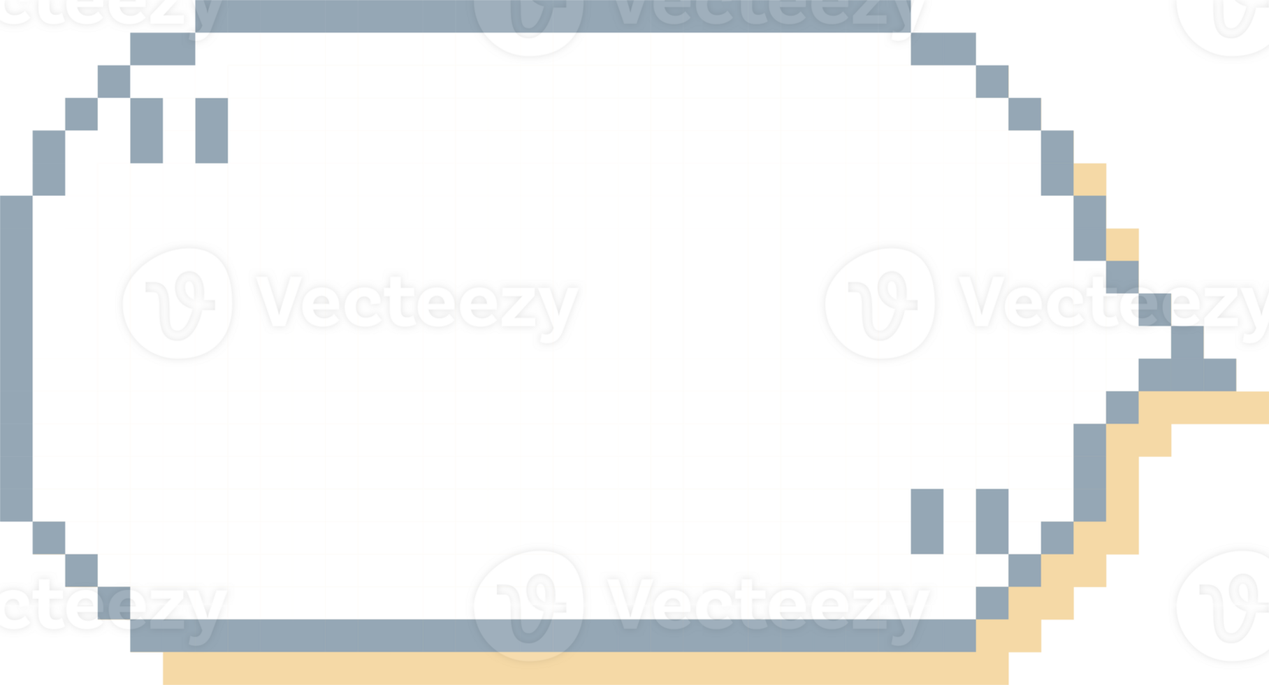 8bit retro game pixel speech bubble balloon with quotation marks, icon sticker memo keyword planner text box banner png