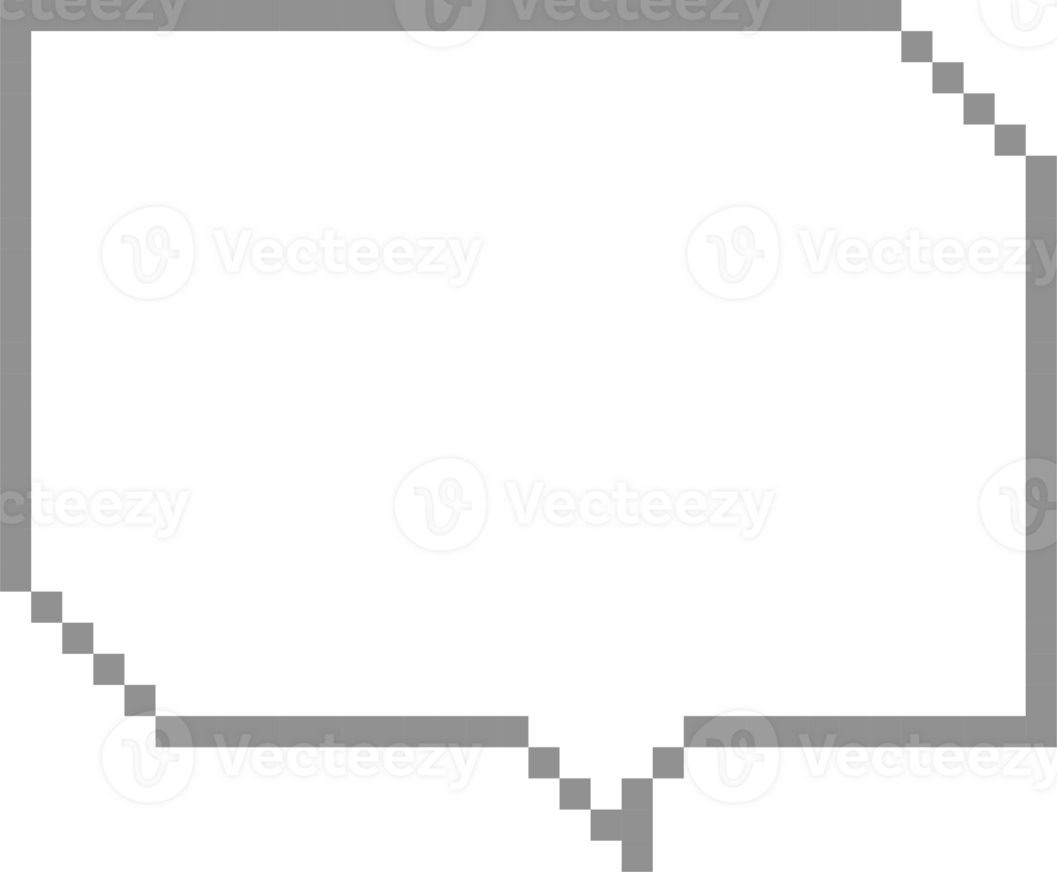 8bit retro game pixel speech bubble balloon icon sticker memo keyword planner text box banner png