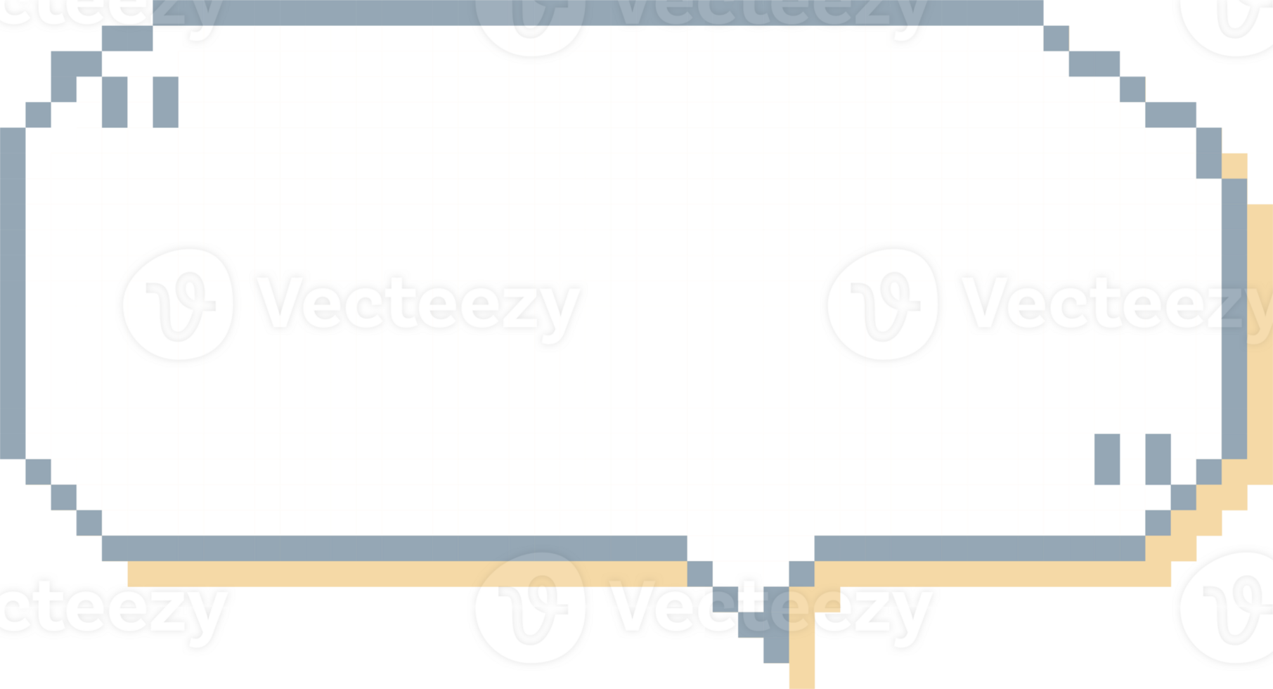 8bit retro game pixel speech bubble balloon with quotation marks, icon sticker memo keyword planner text box banner png