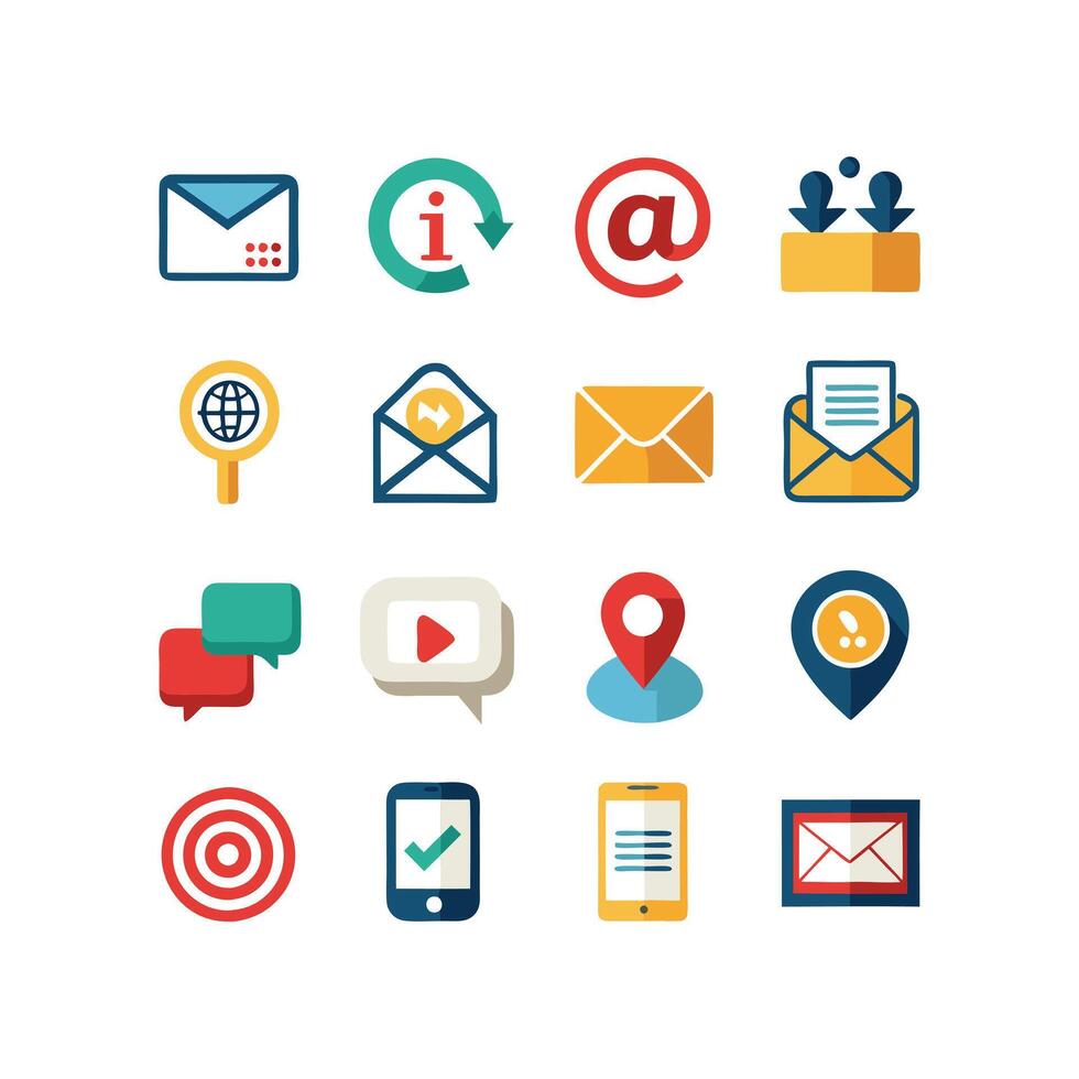 Contact Icon Set Collection Illustration vector