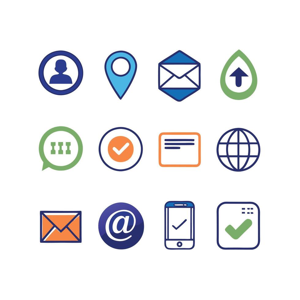 Contact Icon Set Collection Illustration vector