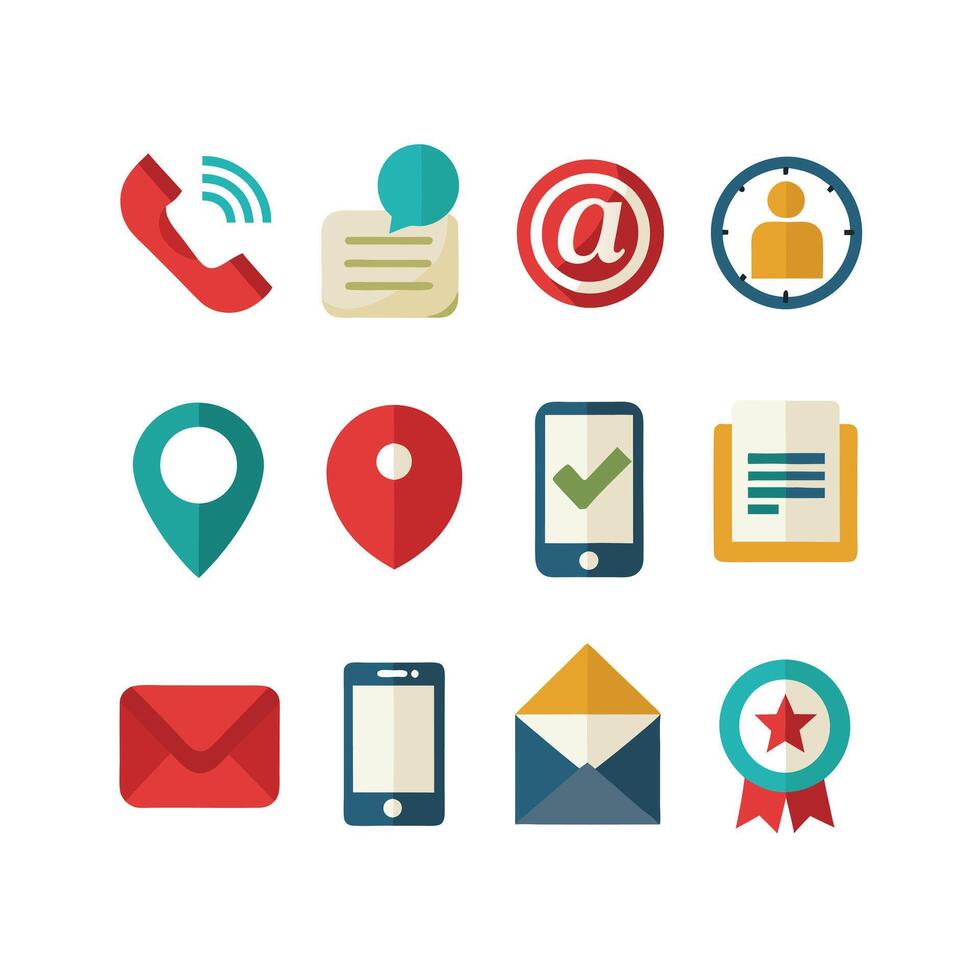 Contact Icon Set Collection Illustration vector