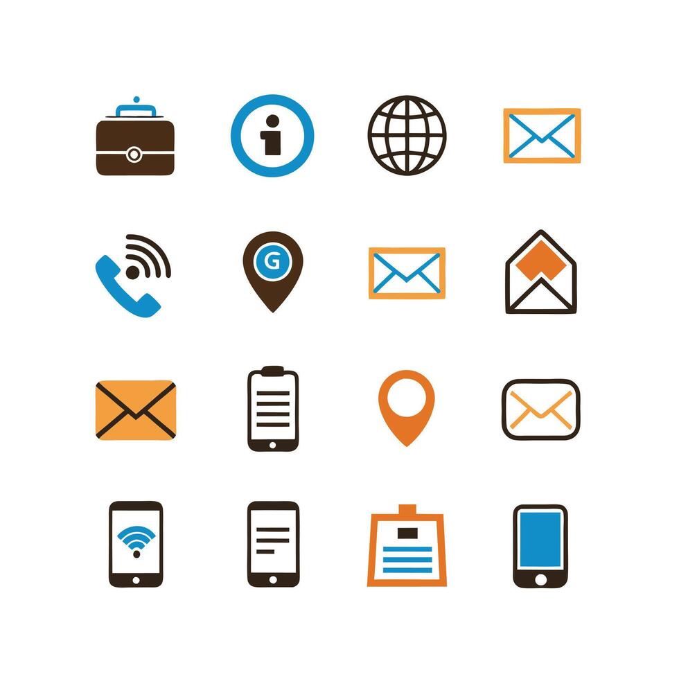 Contact Icon Set Collection Illustration vector