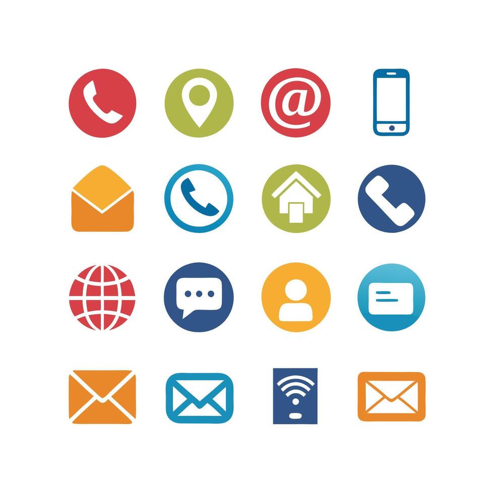 Contact Icon Set Collection Illustration vector
