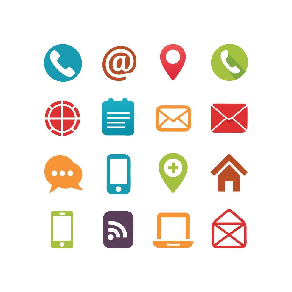 Contact Icon Set Collection Illustration vector