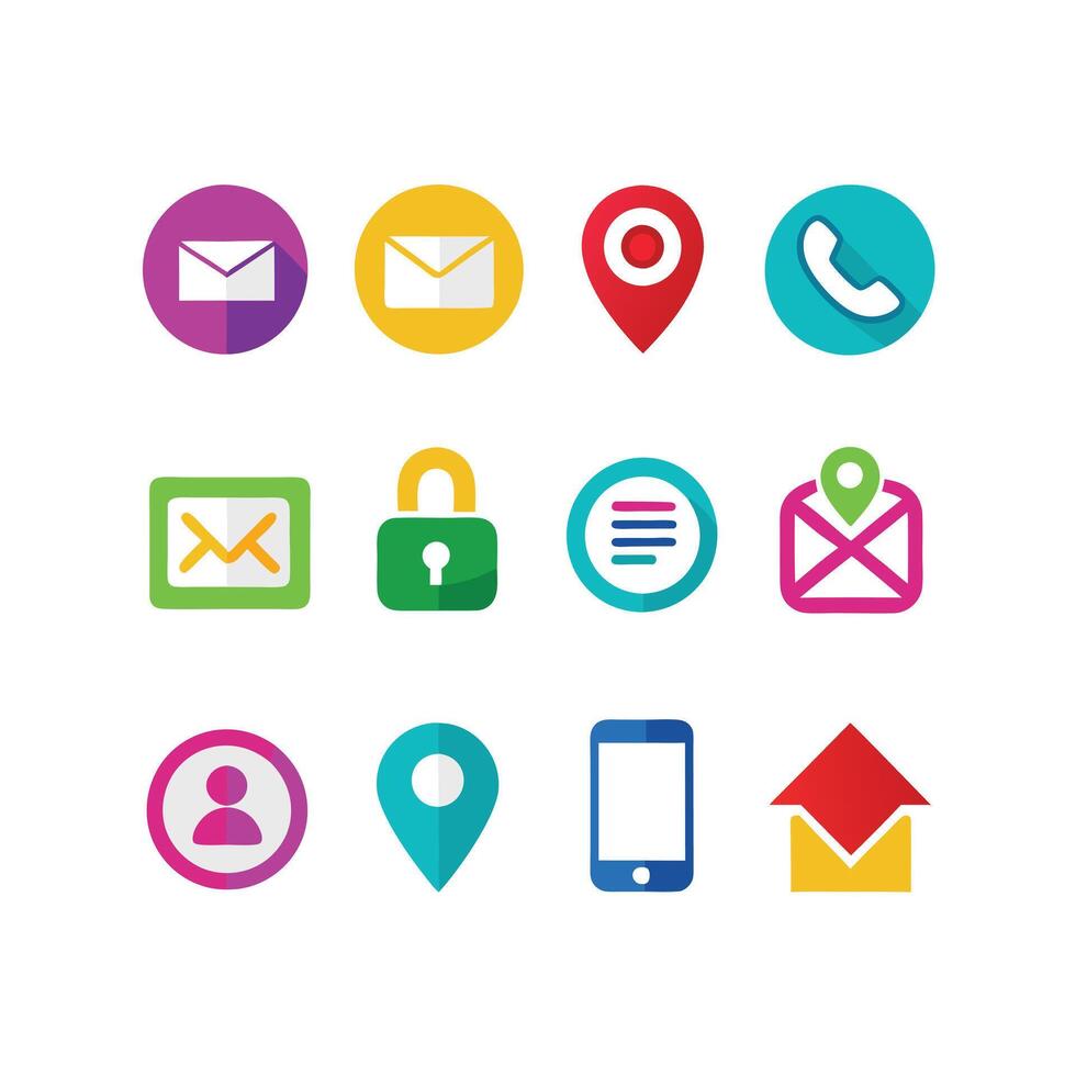 Contact Icon Set Collection Illustration vector