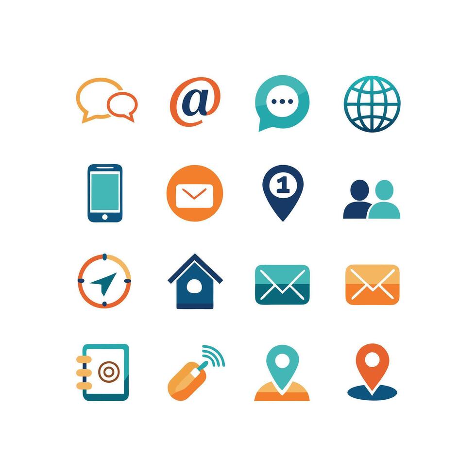 Contact Icon Set Collection Illustration vector