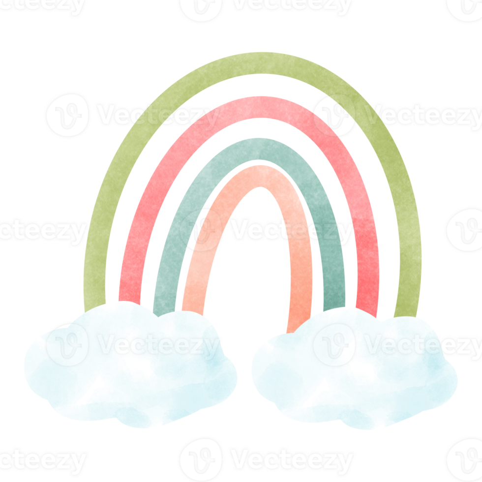 Rainbow with clouds icon. png